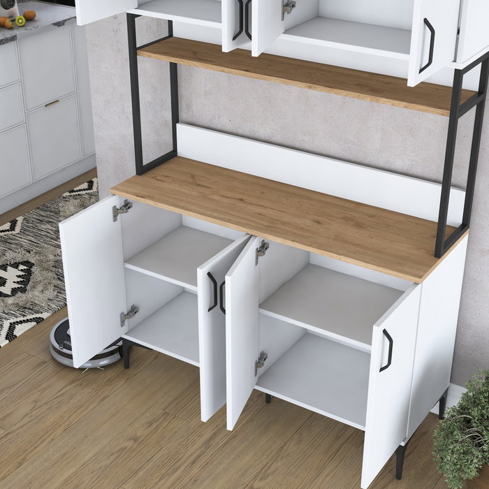 Hanah Home Armario Multiusos Nogal y Blanco Hanah Home Armario Multiusos Nogal y Blanco
